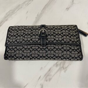 Vintage Coach Black and Gray Signature Wallet